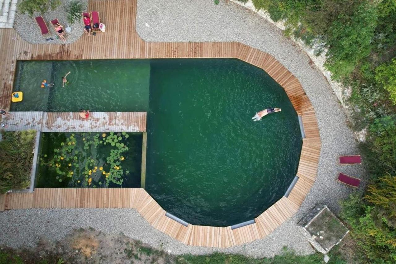Gite Les Cabanes De Fallot Pour 15 Personnes - Piscine Naturelle L'isle-Bouzon Buitenkant foto